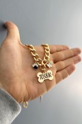 Zincirli Kemik Kedi Tasması | İsimlik