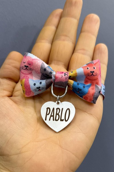 İsimli Künyeli | Papyonlu Kedi Tasması