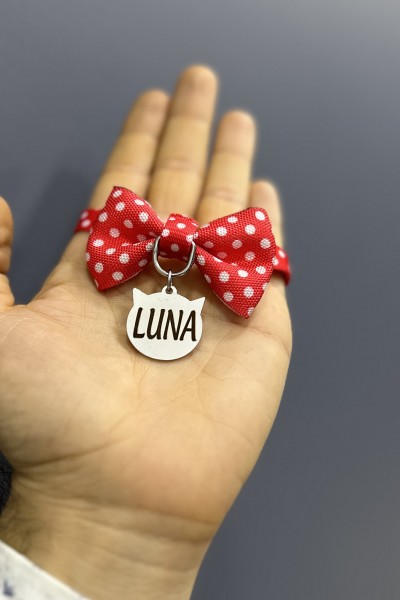 İsimli Künyeli | Papyonlu Kedi Tasması